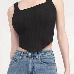 Square Neck Hanky Hem Tank Top DZ-6