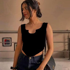 Sweetheart Neckline Sleeveless Tank Top – Elegant Tops DZ-1