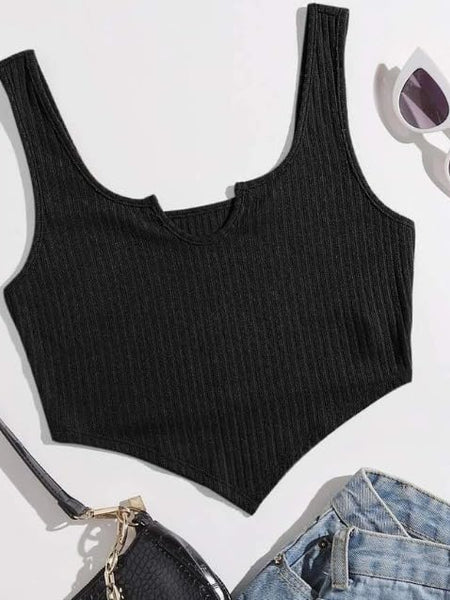 Sweetheart Neckline Sleeveless Tank Top – Elegant Tops