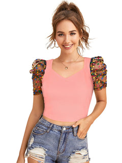 Chic Puff Sleeve Crop Top