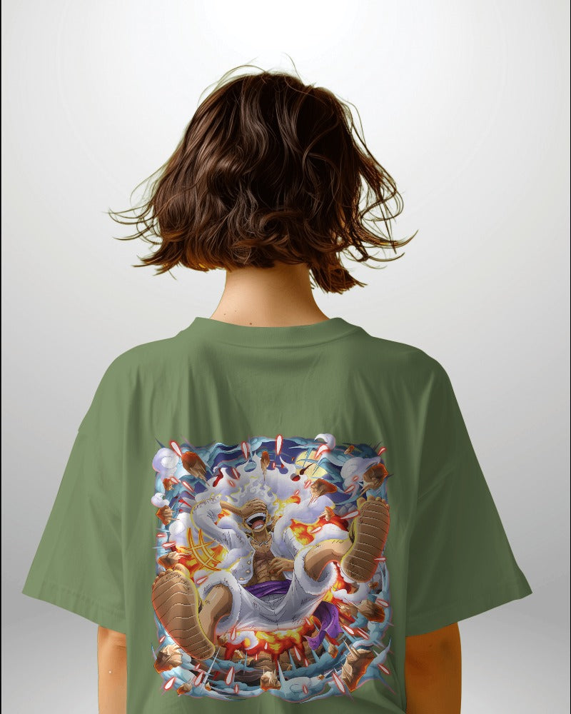 Backbencher Women’s Printed Oversized T-Shirt (One Piece Edition) INK