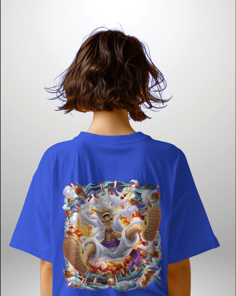 Backbencher Women’s Printed Oversized T-Shirt (One Piece Edition) INK