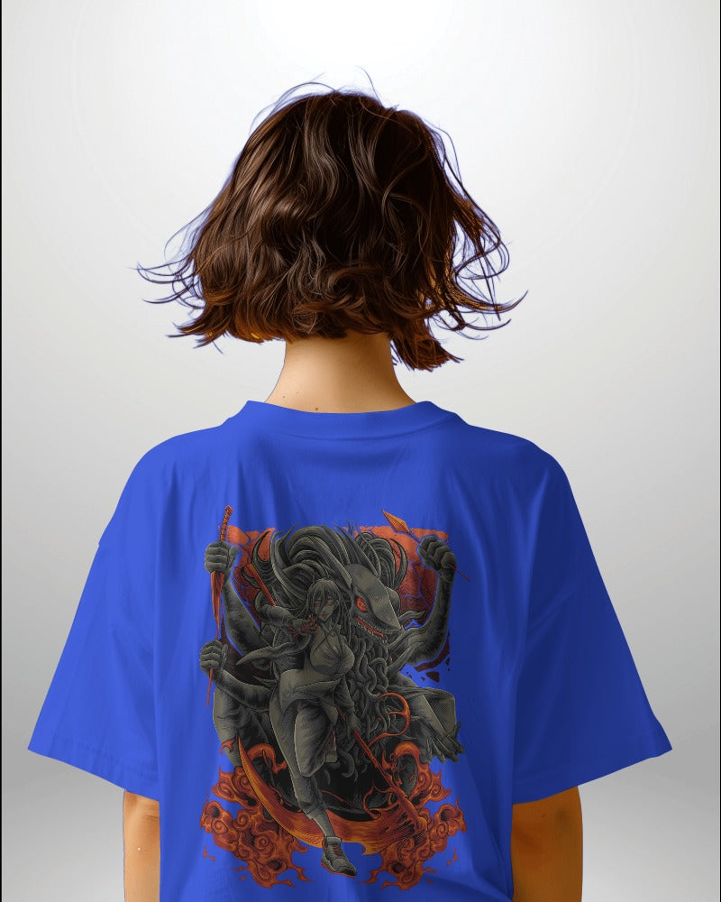 Backbencher Women’s Printed Oversized T-Shirt (Blood Dragon Edition) INK