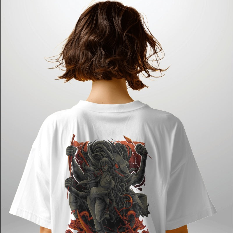 Backbencher Women’s Printed Oversized T-Shirt (Blood Dragon Edition) INK