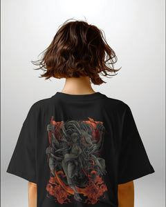 Backbencher Women’s Printed Oversized T-Shirt (Blood Dragon Edition) INK