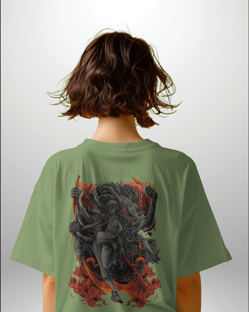Backbencher Women’s Printed Oversized T-Shirt (Blood Dragon Edition) INK