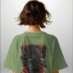 Backbencher Women’s Printed Oversized T-Shirt (Blood Dragon Edition) INK
