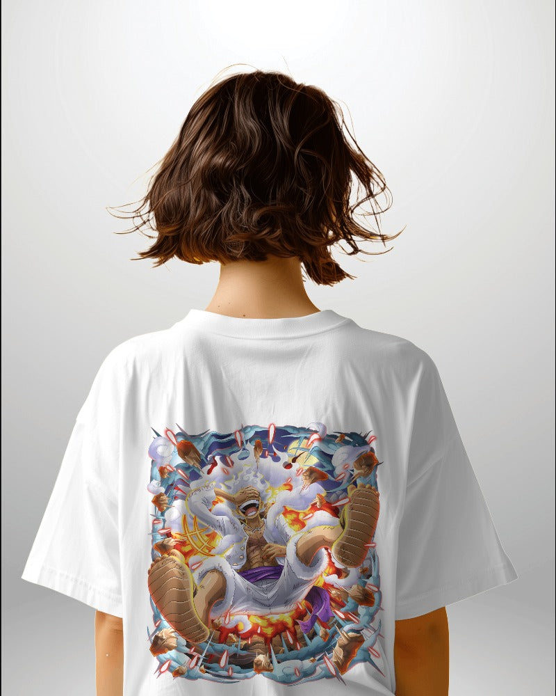 Backbencher Women’s Printed Oversized T-Shirt (One Piece Edition) INK