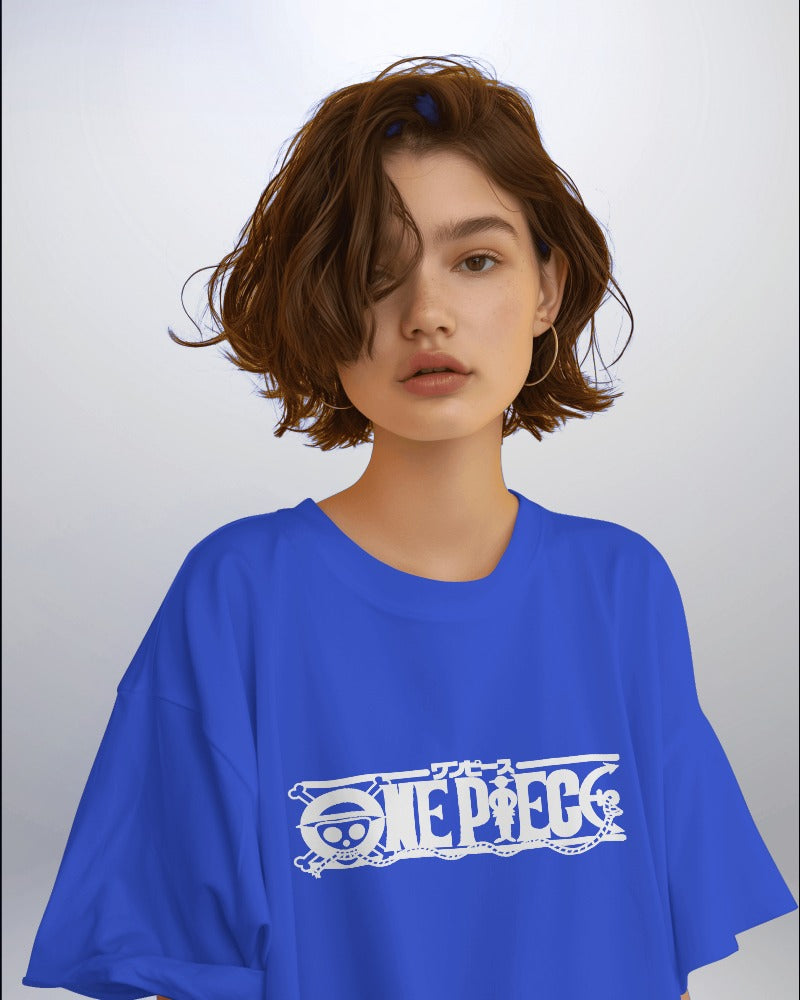 Backbencher Women’s Printed Oversized T-Shirt (One Piece Edition) INK