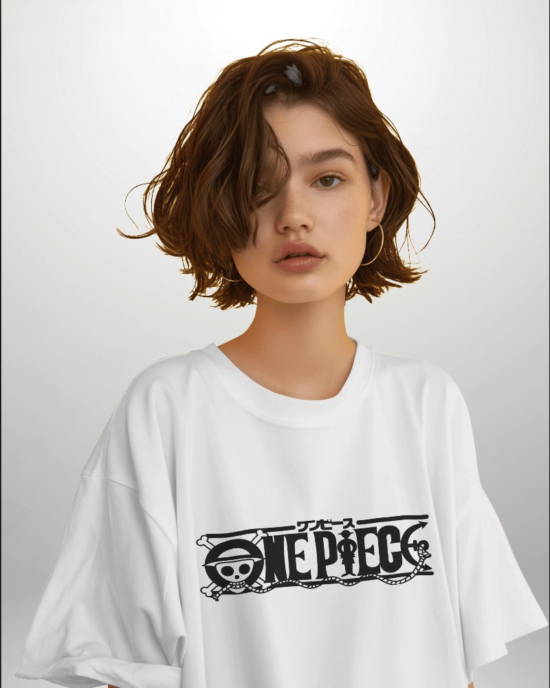 Backbencher Women’s Printed Oversized T-Shirt (One Piece Edition) INK