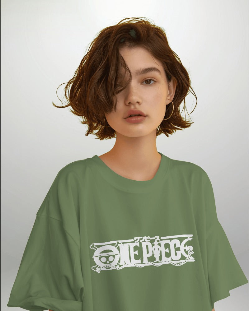 Backbencher Women’s Printed Oversized T-Shirt (One Piece Edition) INK