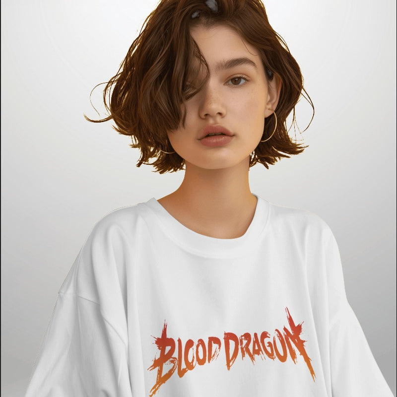 Backbencher Women’s Printed Oversized T-Shirt (Blood Dragon Edition) INK