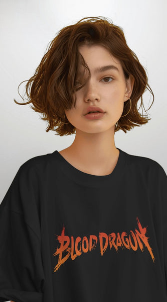 Backbencher Women’s Printed Oversized T-Shirt (Blood Dragon Edition) INK