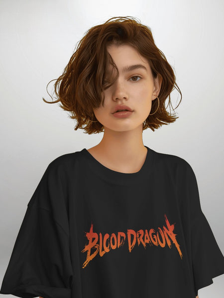 Backbencher Women’s Printed Oversized T-Shirt (Blood Dragon Edition)