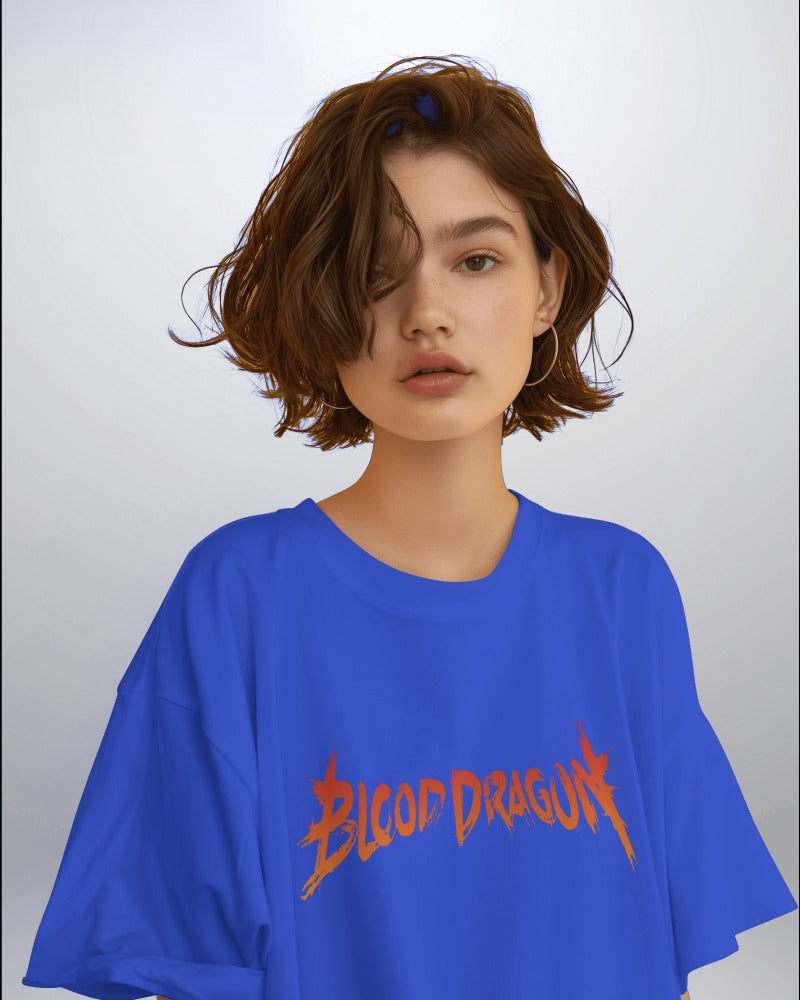 Backbencher Women’s Printed Oversized T-Shirt (Blood Dragon Edition) INK