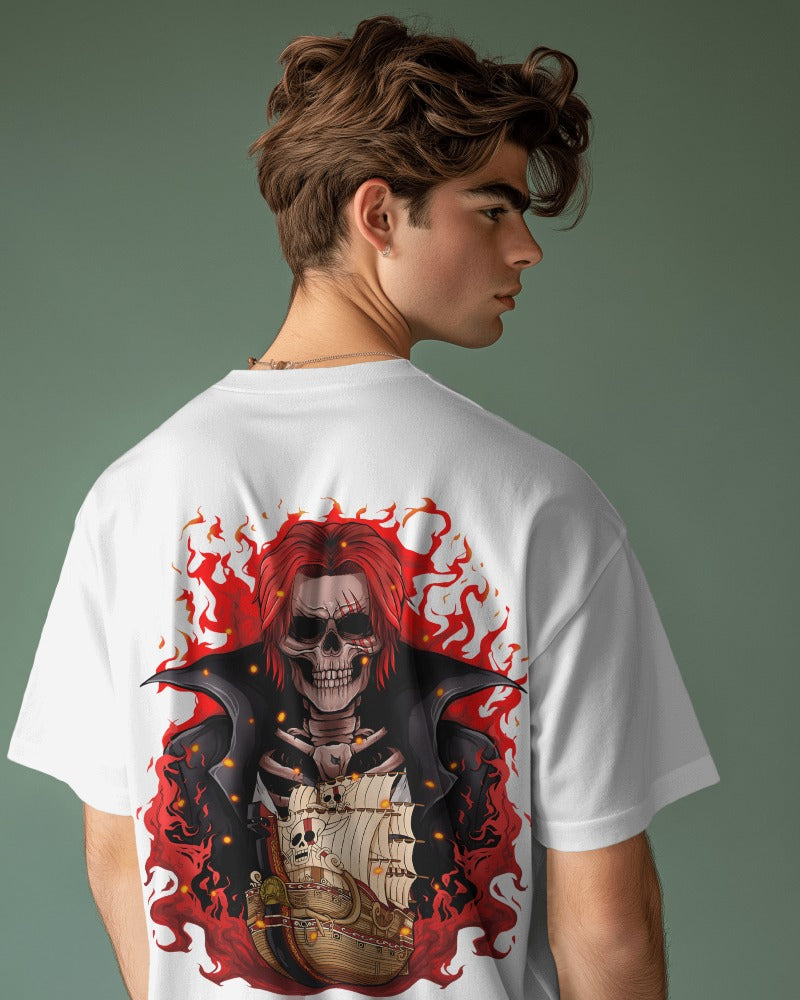 Backbencher Premium Men's Oversized T-Shirt (Printed - RED Edition) INK