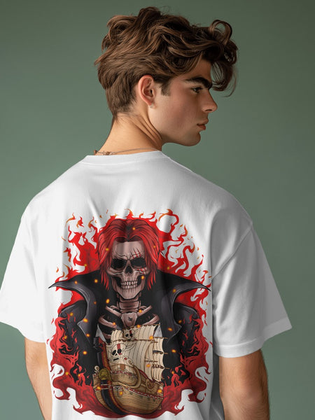 Backbencher Premium Men's Oversized T-Shirt (Printed - RED Edition)