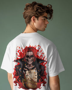 Backbencher Premium Men's Oversized T-Shirt (Printed - RED Edition) INK