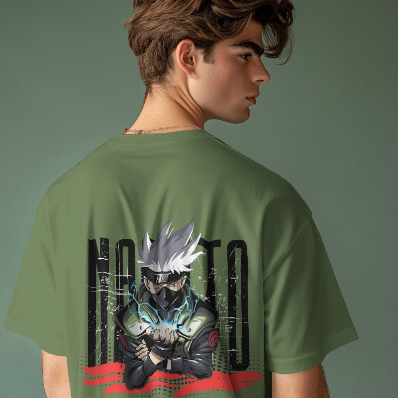 Backbencher Men’s Printed Oversized T-Shirt (Kakashi Sensei Edition) INK