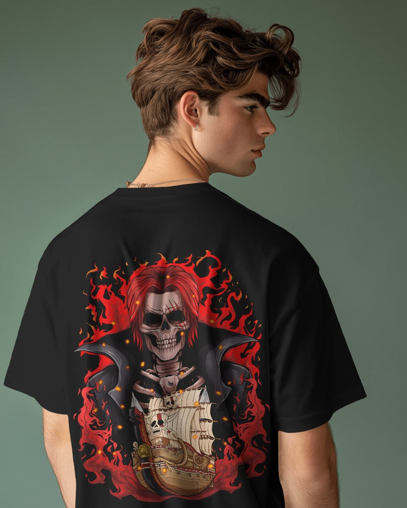 Backbencher Premium Men's Oversized T-Shirt (Printed - RED Edition) INK