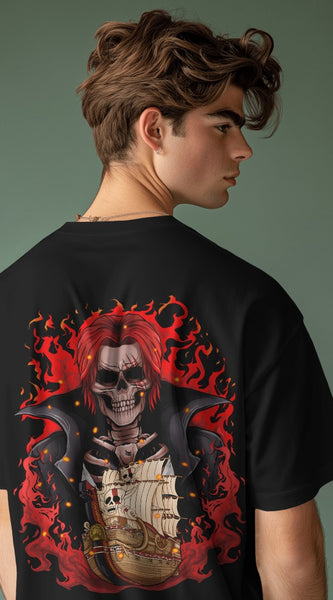 Backbencher Premium Men's Oversized T-Shirt (Printed - RED Edition) INK