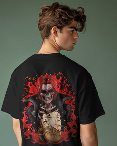 Backbencher Premium Men's Oversized T-Shirt (Printed - RED Edition) INK