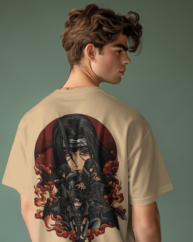 Backbencher Premium Men's Oversized T-Shirt (Printed - Itachi Edition) INK
