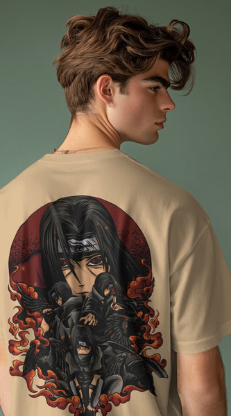 Backbencher Premium Men's Oversized T-Shirt (Printed - Itachi Edition) INK