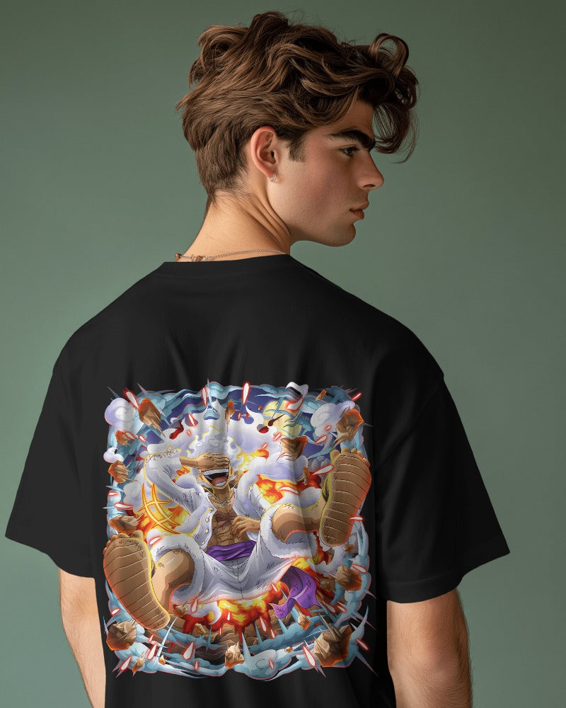 Backbencher Men’s Printed Oversized T-Shirt (One Piece Edition) INK