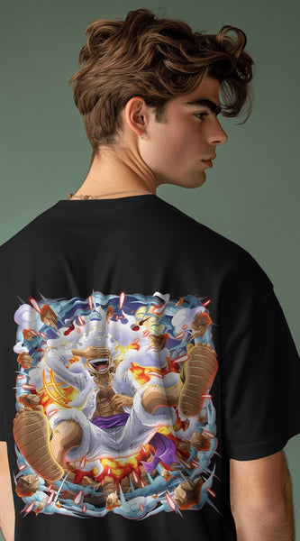 Backbencher Men’s Printed Oversized T-Shirt (One Piece Edition) INK