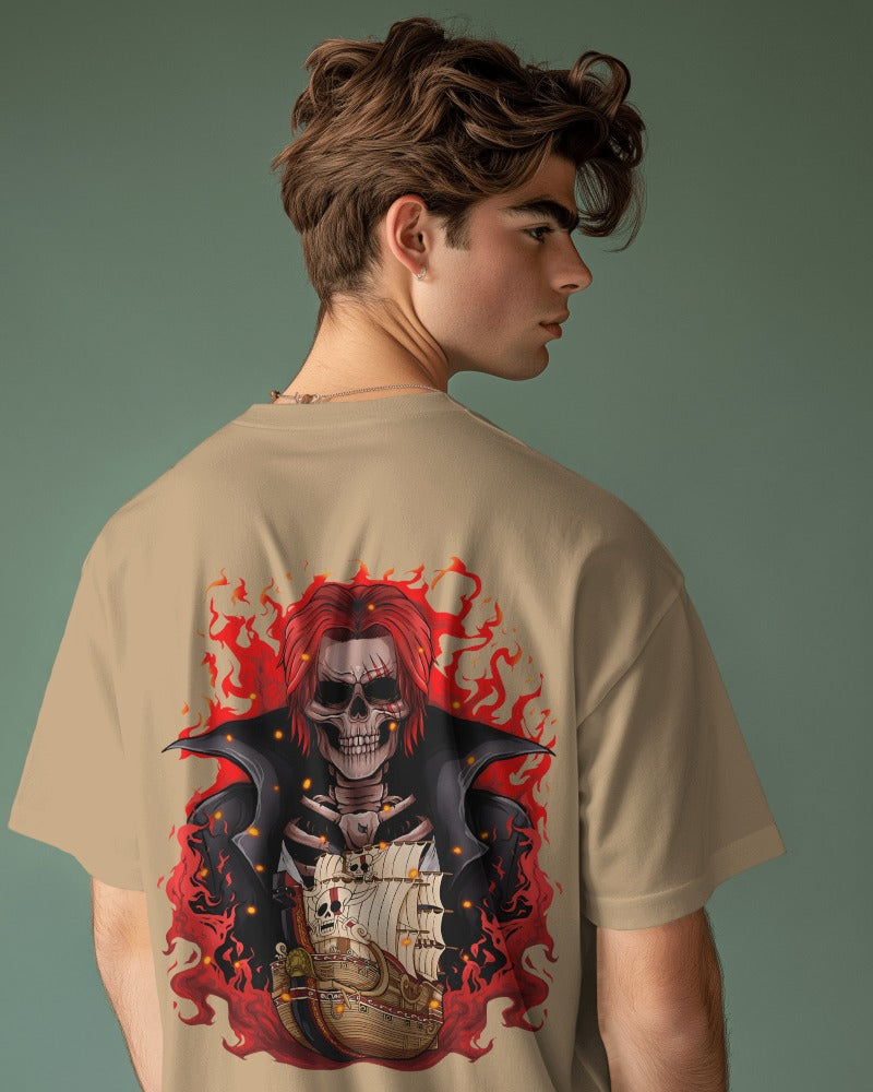 Backbencher Premium Men's Oversized T-Shirt (Printed - RED Edition) INK