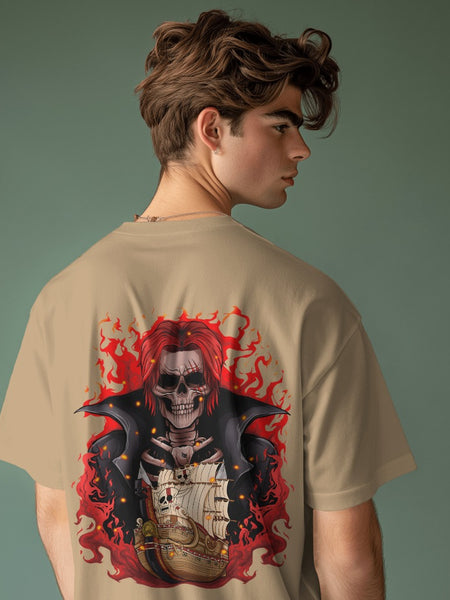 Backbencher Premium Men's Oversized T-Shirt (Printed - RED Edition)