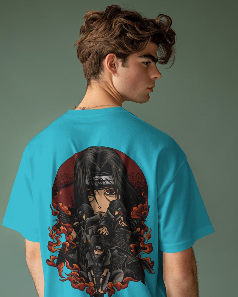Backbencher Premium Men's Oversized T-Shirt (Printed - Itachi Edition) INK