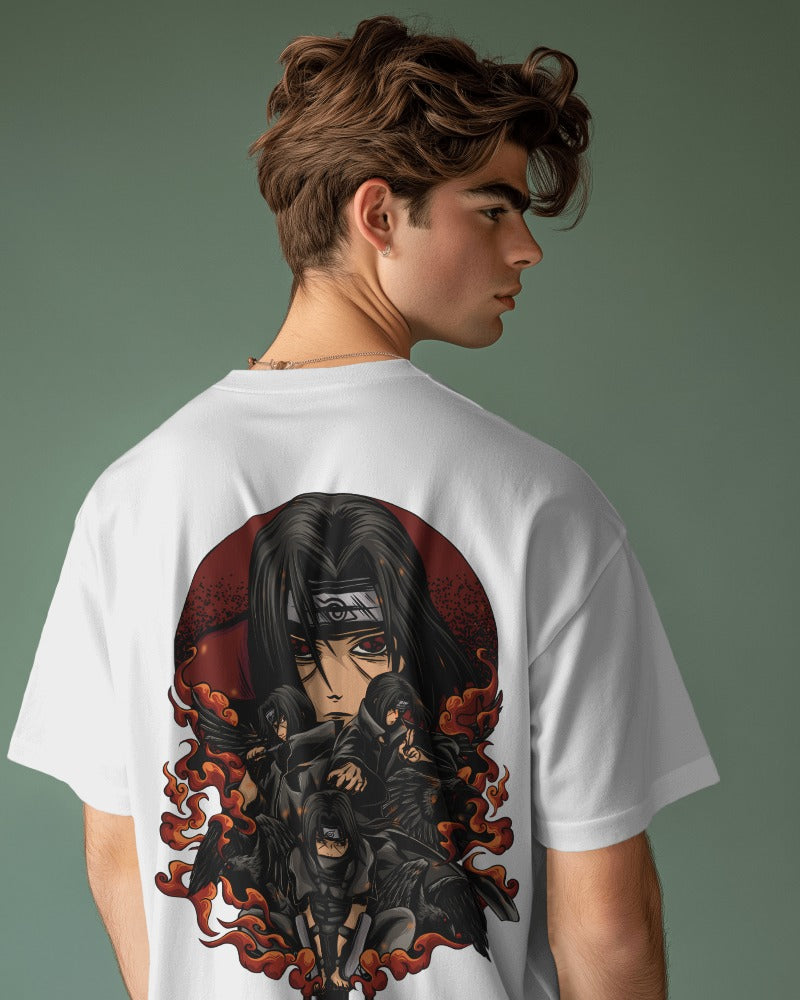 Backbencher Premium Men's Oversized T-Shirt (Printed - Itachi Edition) INK