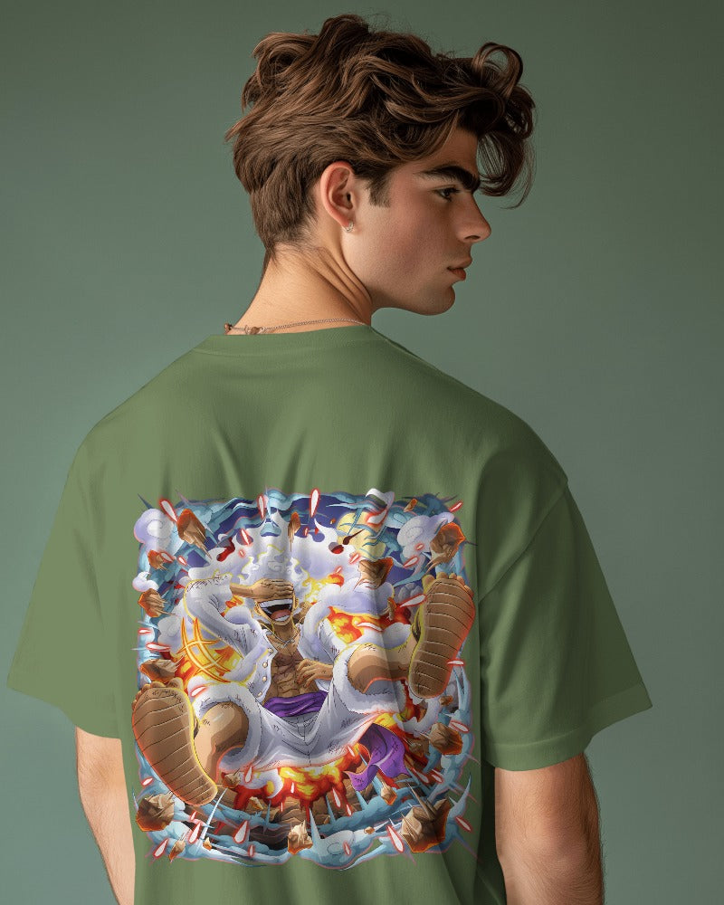 Backbencher Men’s Printed Oversized T-Shirt (One Piece Edition) INK