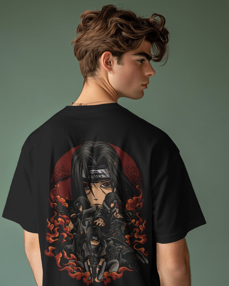 Backbencher Premium Men's Oversized T-Shirt (Printed - Itachi Edition) INK