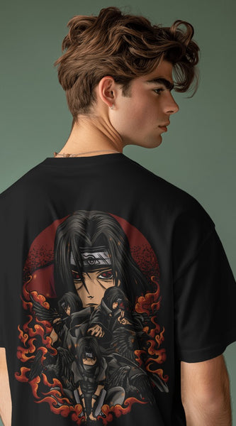Backbencher Premium Men's Oversized T-Shirt (Printed - Itachi Edition) INK