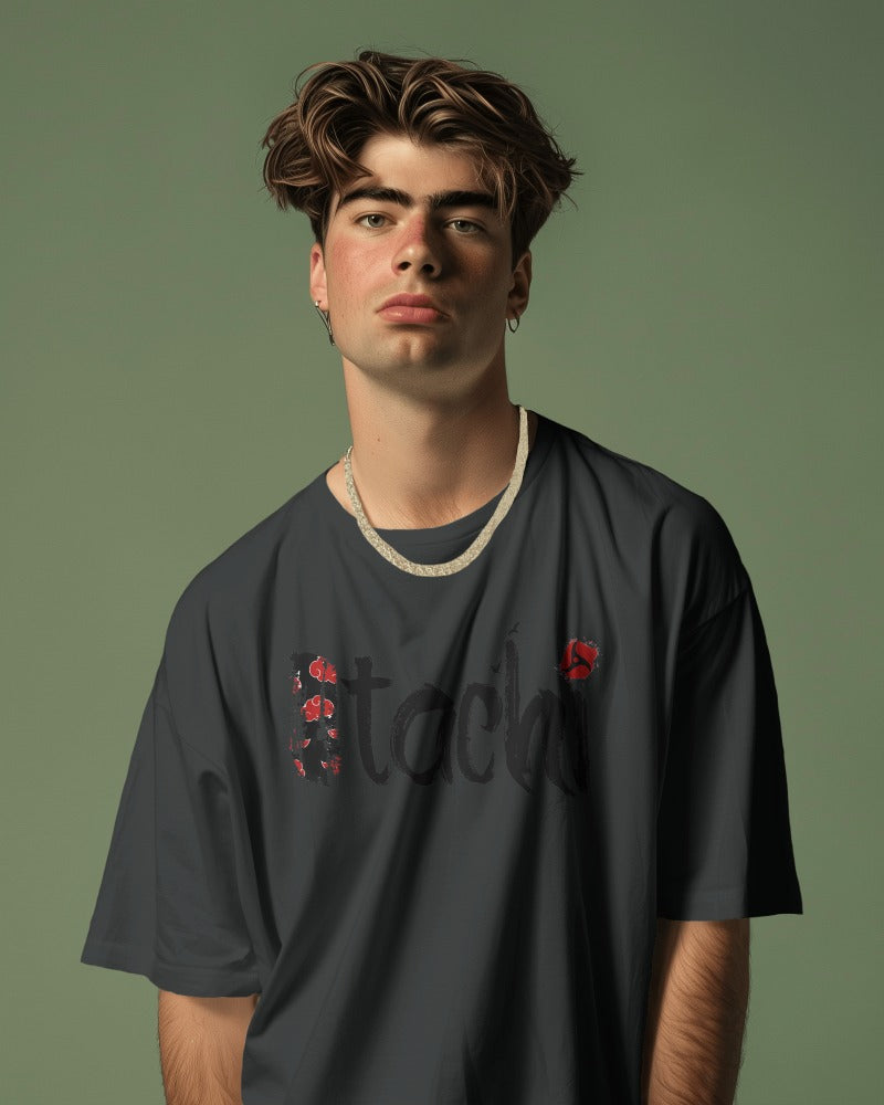 Backbencher Premium Men's Oversized T-Shirt (Printed - Itachi Edition) INK