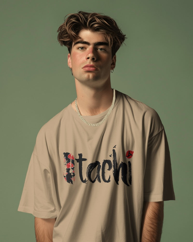 Backbencher Premium Men's Oversized T-Shirt (Printed - Itachi Edition) INK