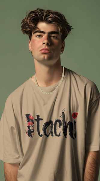 Backbencher Premium Men's Oversized T-Shirt (Printed - Itachi Edition) INK