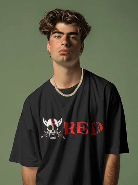 Backbencher Premium Men's Oversized T-Shirt (Printed - RED Edition)