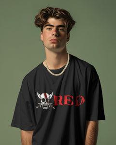 Backbencher Premium Men's Oversized T-Shirt (Printed - RED Edition) INK