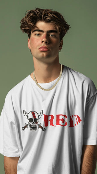 Backbencher Premium Men's Oversized T-Shirt (Printed - RED Edition) INK