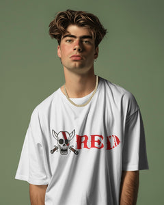 Backbencher Premium Men's Oversized T-Shirt (Printed - RED Edition) INK