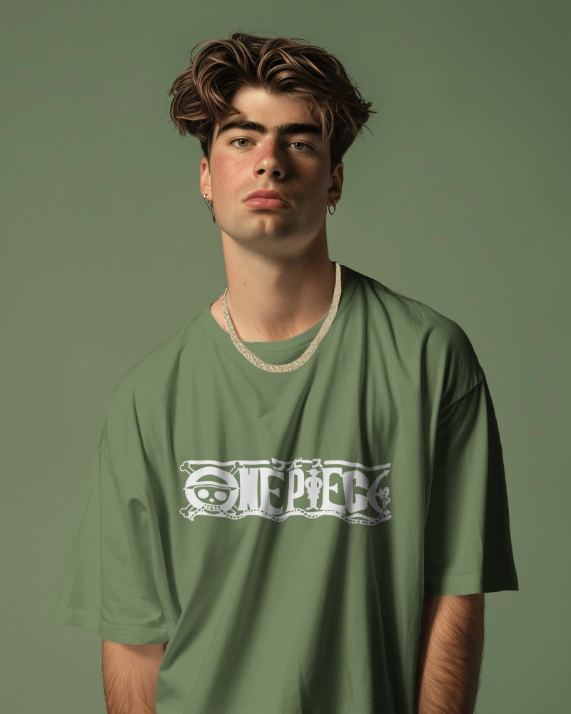 Backbencher Men’s Printed Oversized T-Shirt (One Piece Edition) INK