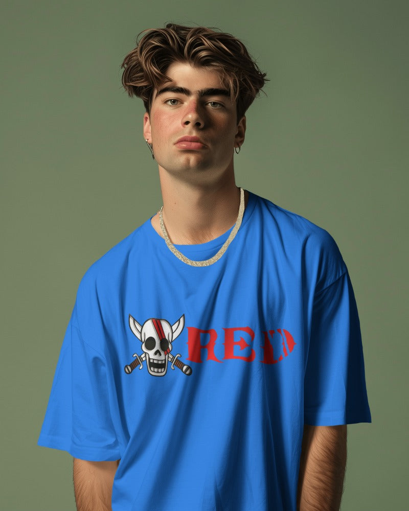 Backbencher Premium Men's Oversized T-Shirt (Printed - RED Edition) INK