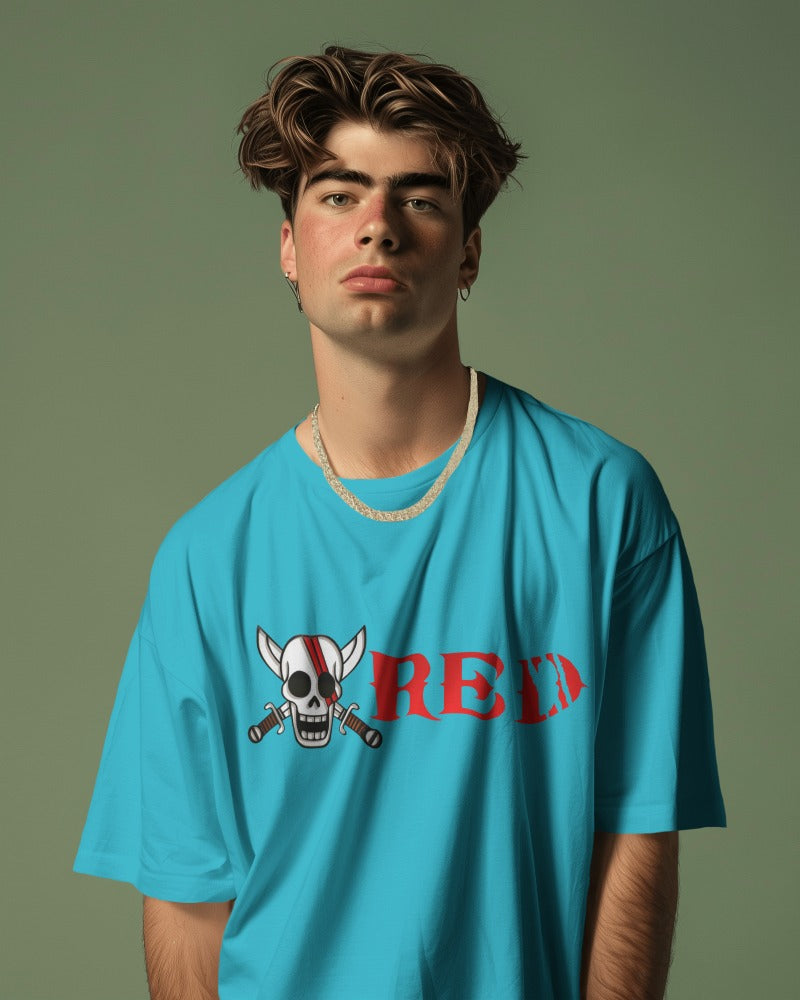 Backbencher Premium Men's Oversized T-Shirt (Printed - RED Edition) INK