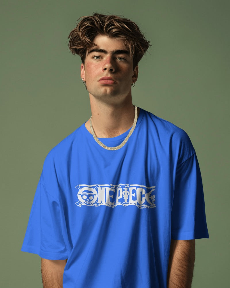 Backbencher Men’s Printed Oversized T-Shirt (One Piece Edition) INK